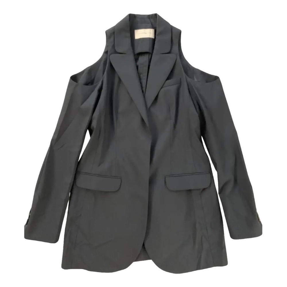 100% wool black Christopher Kane blazer with cutouts. 100% silk lining. Size 8